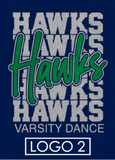 Bartlett Hawks Dance Unisex Crewneck Tee - Navy