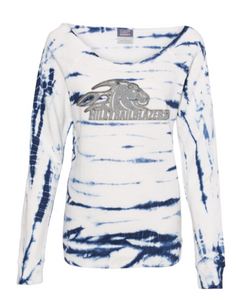 Hill Trailblazers Women's French Terry Off-the-Shoulder Tie-Dyed Sweatshirt